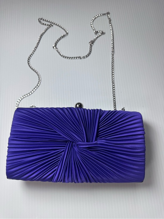 AKIRA Handbags - AKIRA Purple Satin Pleated Clutch Purse w/ Chain Strap | NWT
